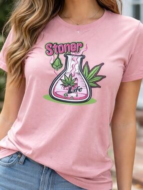 Stoner Life Pink Graphic Tee Size 3XL